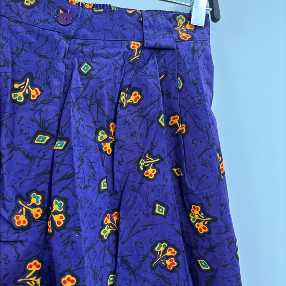 Women’s Vintage 80s Retro Y2K High Waist Floral Pattern Purple Short Size 4(27) - Picture 8 of 16